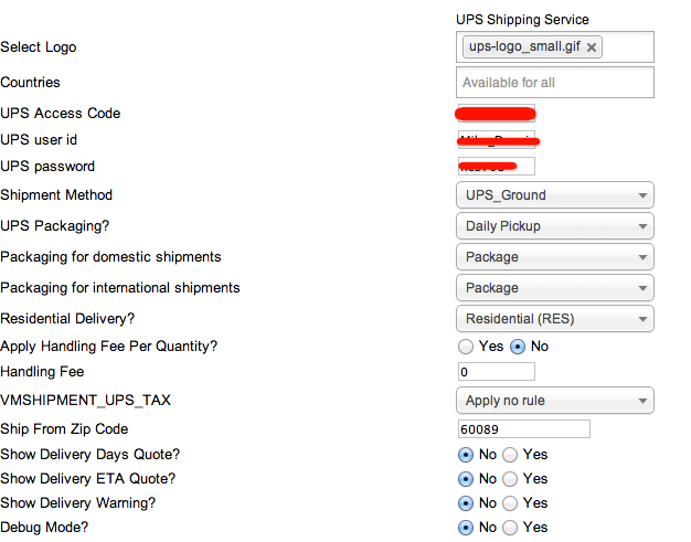 ups config